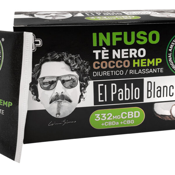 Infusion CBD chanvre + thé noir + coco 332mg CBD + CBDa + CBG