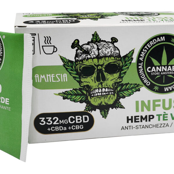 Infusion CBD chanvre + thé vert 332mg CBD + CBDa + CBG